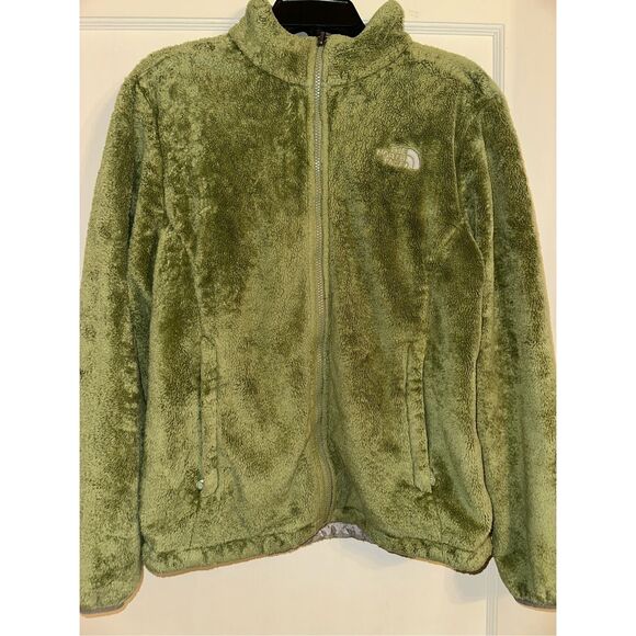 The North Face Women’s Osito Plush Fleece Jacket Green Full Zip Size L - Picture 1 of 5
